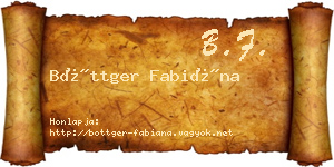 Böttger Fabiána névjegykártya